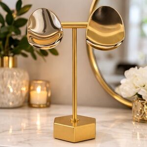 Vintage Gold Tone Abstract Clip On Earrings | Sculptural Statement Earrings